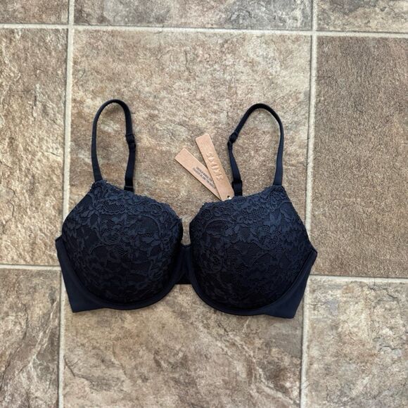 Skims Fits Everybody Lace T-shirt Bra Onyx Size 34D - Picture 5 of 11